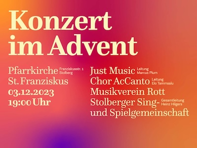 Plakat zum Konzert im Advent